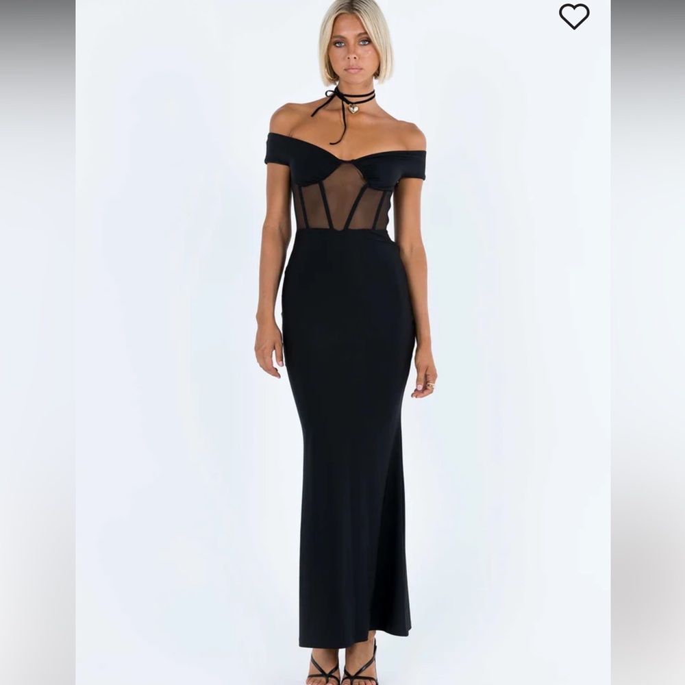 Black off the shoulder maxi dress